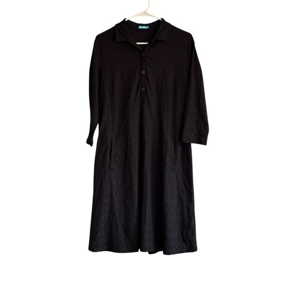 J.McLaughlin Black Textured Shift Dress Size Medium - Picture 2 of 9